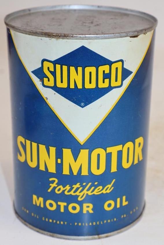 Sunoco Sun-Motor One Quart Metal Oil Can (1 of 4)