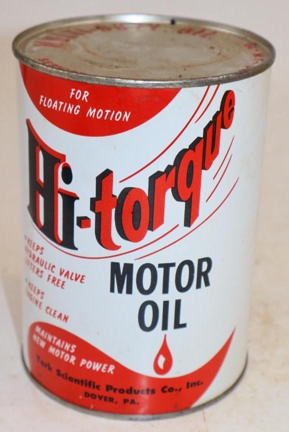 Hi-Torque One Quart Metal Oil Can: Empty. 4" x 4" x 5.5"