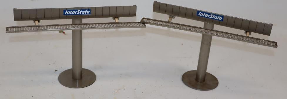 Group of 2 Interstate Billboard Miniature Sign Poles: 10" x 2.5" x 7" each