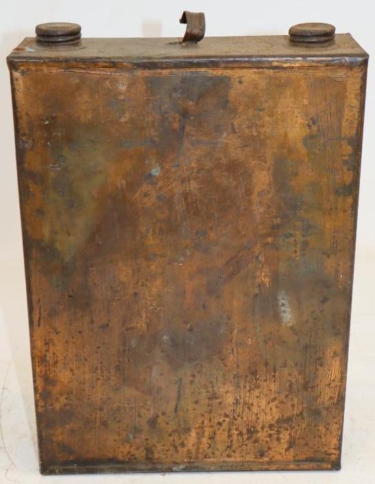 Brass Gasoline Emergency One Gallon Can: 2.5" x 8" x 11.5"