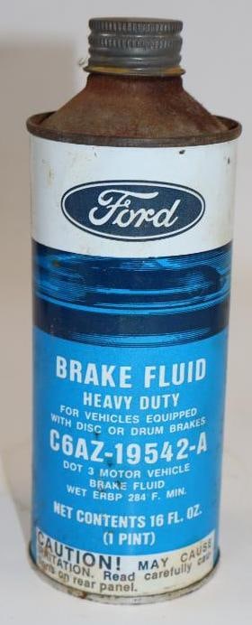 Ford Motor Company Brake Fluid One Pint Cone Top Oil Can: Empty. 16oz