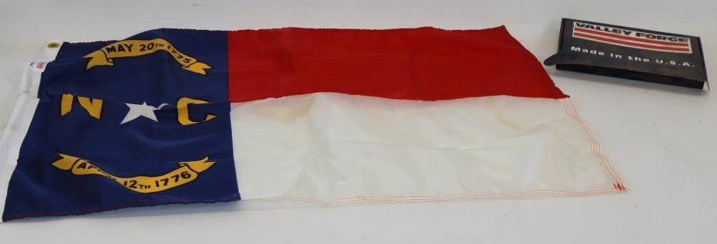 North Carolina State Flag with Original Box: 24" x 36" nylon, is made by Valley Forge