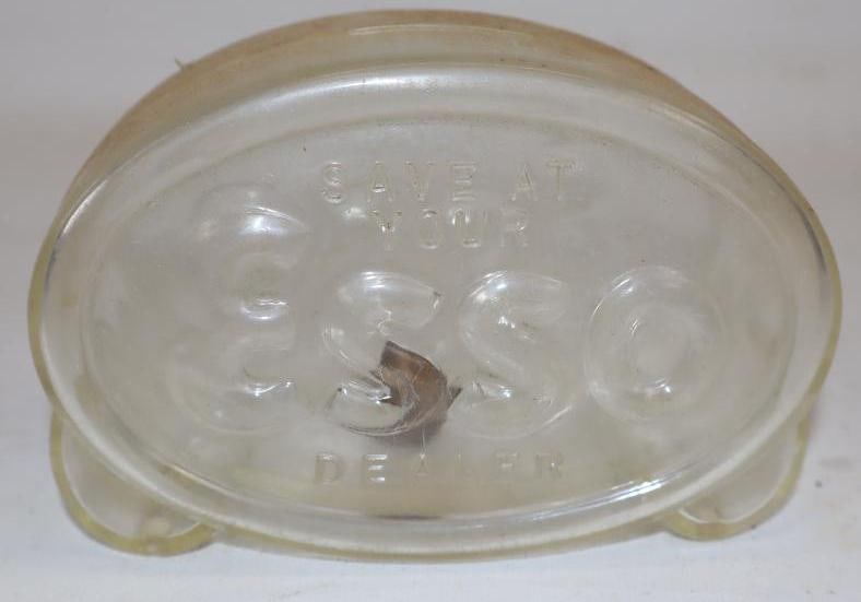 Embossed Esso Advertising Coin Bank: 5.25" x 3.5" x 2"