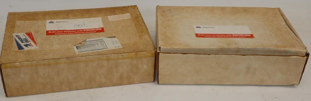 Group of 2 Amoco Transicard Fleet System Product Information & Training Kit in Original Boxes: 11.5" x 16" x 4" each