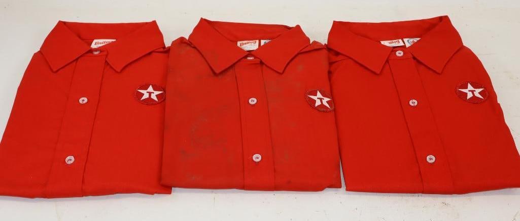 Group of 3 Unitog Texaco Service Station Work Shirts: Size Medium & Large