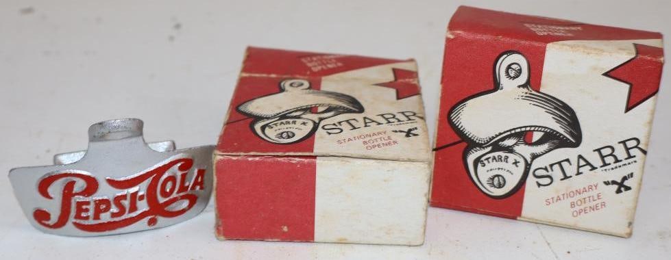Group of 2 Starr Crush & Pepsi Cola Advertising Bottle Openers in Original Boxes: 2.75" x 2.5" x 1.25" each