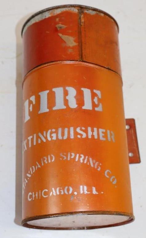 Standard Spring Co. Chicago Illinois Automobile Fire Extinguisher: 4" x 4" x 7.5"
