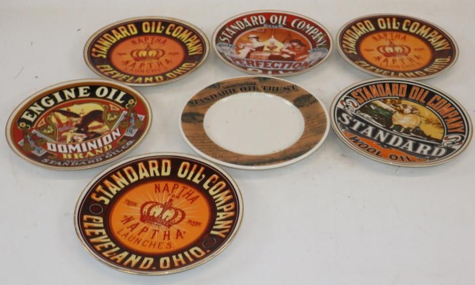 Group of 7 Standard Oil Company Commemorative Advertising Plates: 8.5" x 8.5" x 1" each