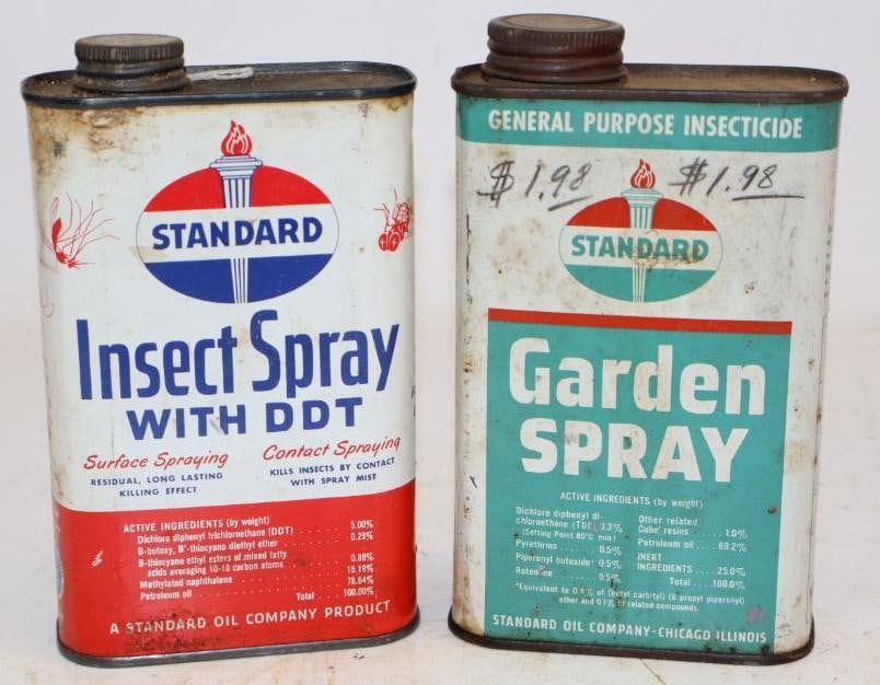 Group of 2 Standard Insect and Garden Spray One Pint Oil Cans: Empty. 16oz each