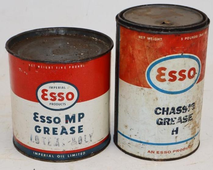 Group of 2 Esso Chassis and MP Five Pound Grease Cans (1 of 2)