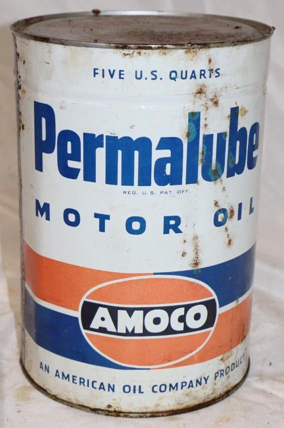 Amoco Permalube Metal 5 Quart Oil Can (1 of 4)
