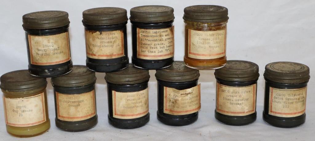 Group of 10 Amoco Oil Sample Jars: 2" x 2" x 2.25" each