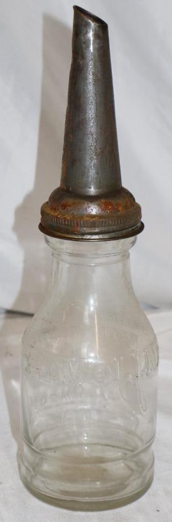 Havoline Embossed Glass Quart Bulk Oil Bottle: 32 oz empty