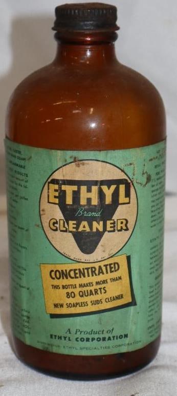 Ethanol Brand Cleaner Pint Bottle with Paper Label: 16 oz empty
