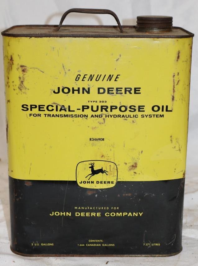 John Deere 2 Gallon Metal Oil Can: 8.75" x 5.25" x 11.25"