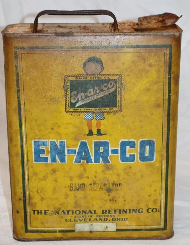 En-Ar-Co Hand Separator Slim 1 Gallon Oil Can: 8" x 3" x 11.25" missing cap