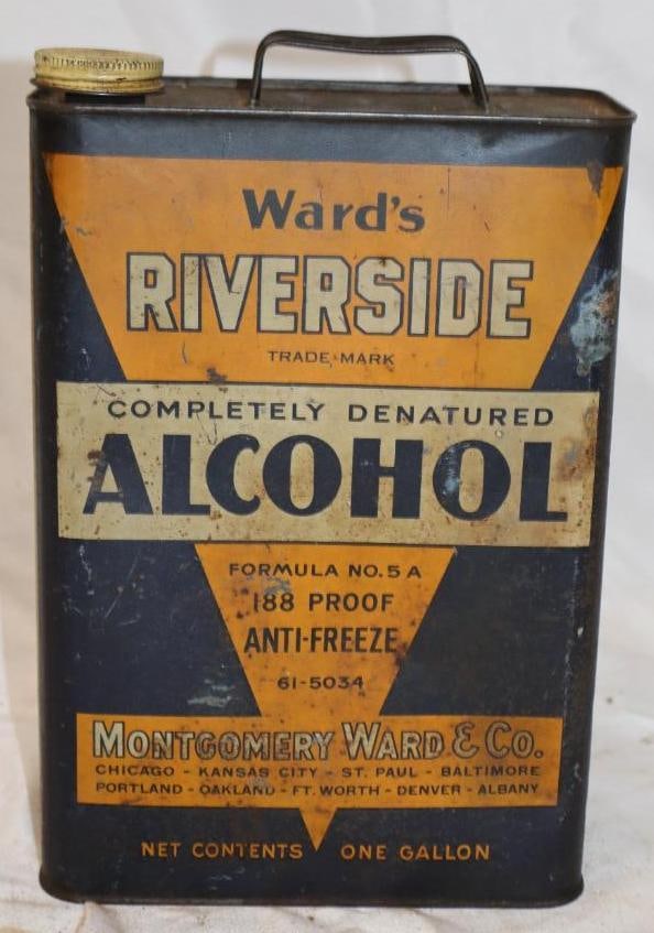 Riverside 188 Proof Antifreeze Slim 1 Gallon Oil Can: 8" x 3" x 11.25"
