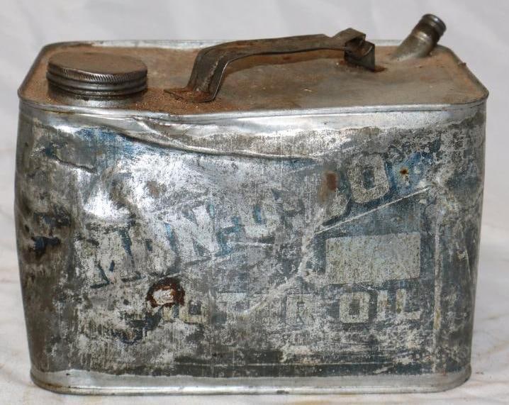 Early Mon-o-co Rectangle 1 Gallon Oil Can: 8.5" x 5.5" x 6.25"