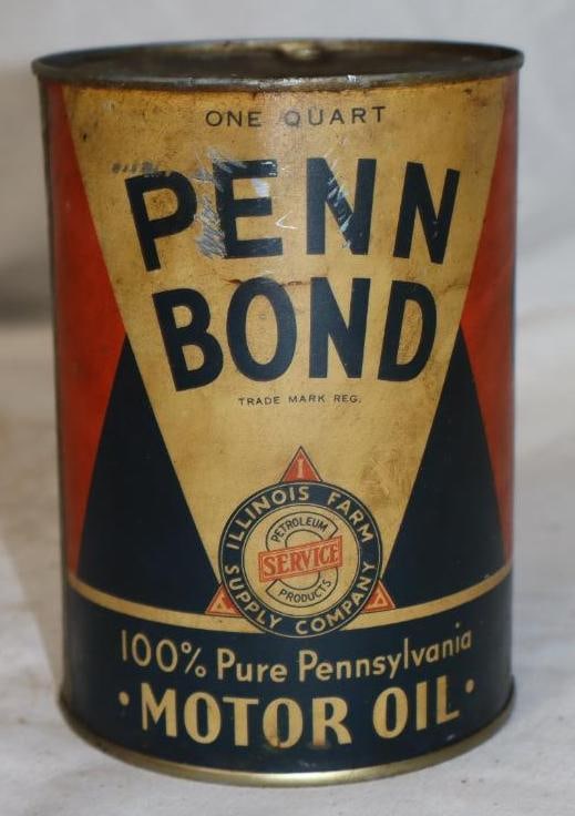 Illinois Farm Supply Penn Bond Metal 1 Quart Oil Can: 4" x 4" x 5.5"