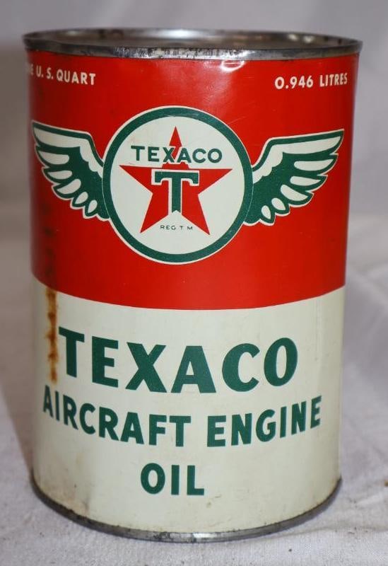 Texaco Aircraft Metal 1 Quart Oil Can (1 of 4)
