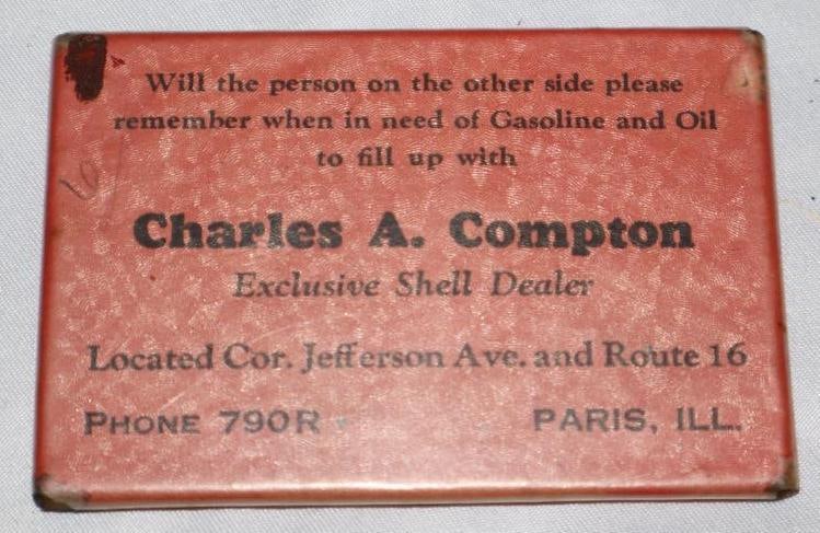 Charles A. Compton Shell Dealer Advertising Pocket Mirror: 3" x 2"