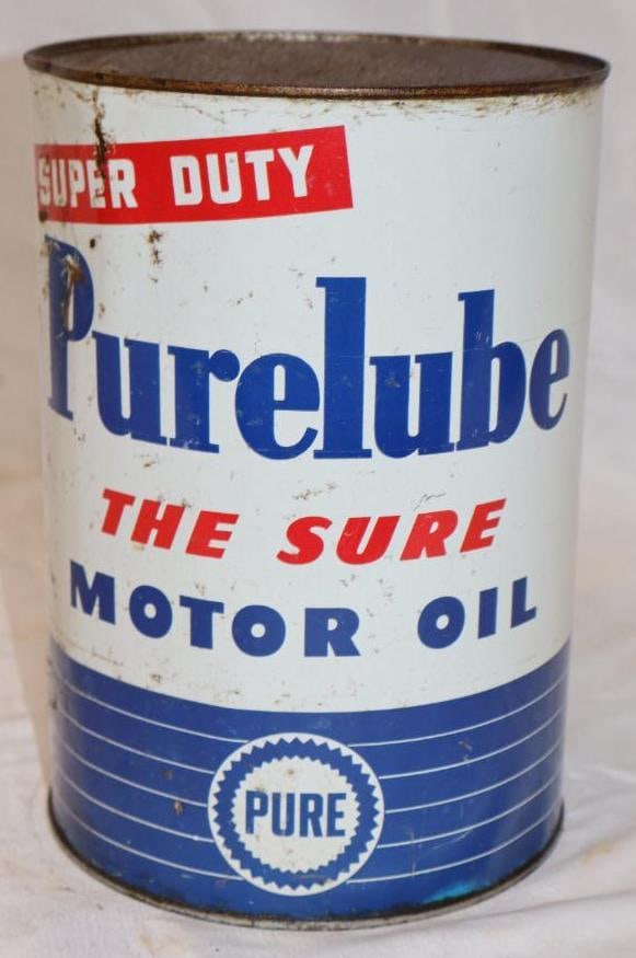 Super Duty Pure Lube Metal 5 Quart Oil Can: 6.75" x 6.75" x 9.5"