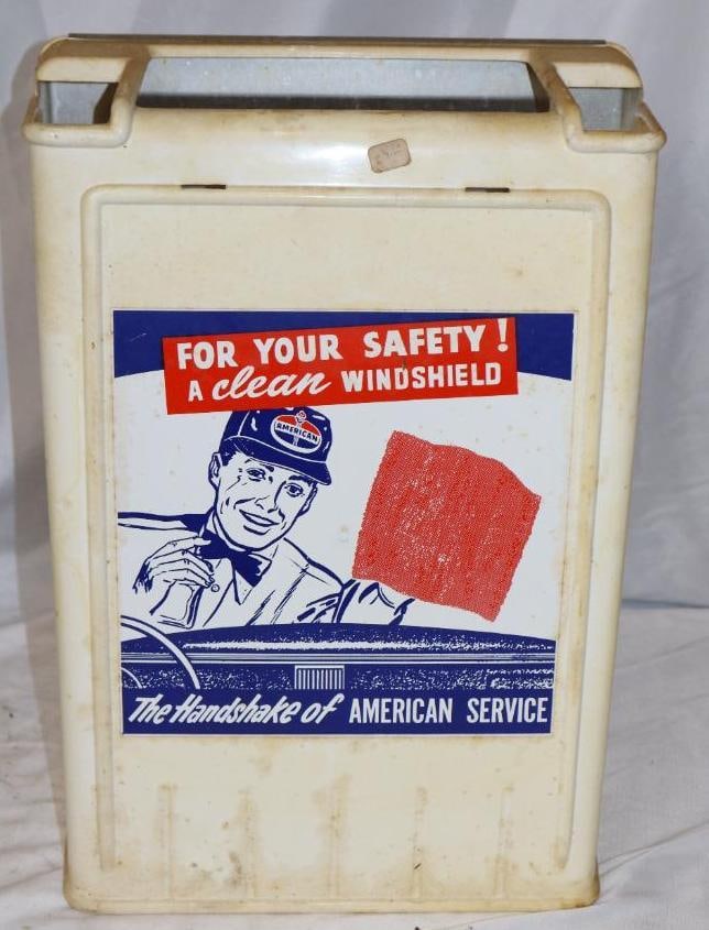American Oil Gas Station Windshield Service Cabinet: 12.5" x 7" x 17.25"