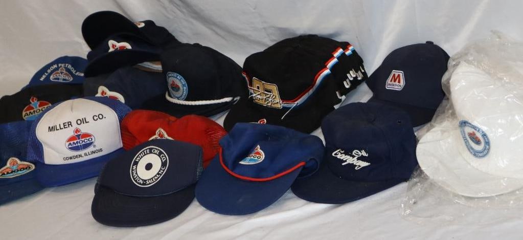 Group of 24 Amoco & White Oil Advertising Hats: 8" x 8.5" x 4" each