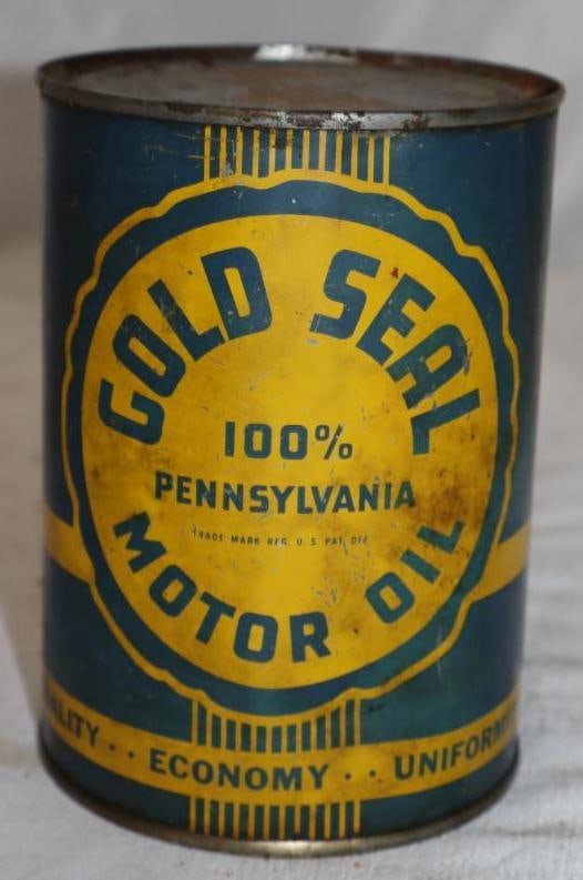 Gold Seal Metal 1 Quart Oil Can: 4" x 4" x 5.5"