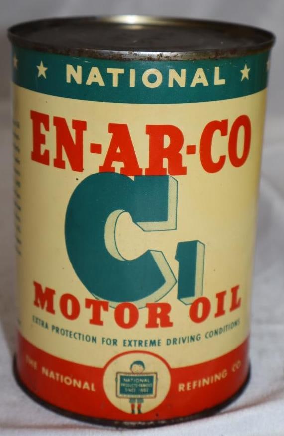 En-Ar-Co C1 Metal 1 Quart Oil Can: 4" x 4" x 5.5"