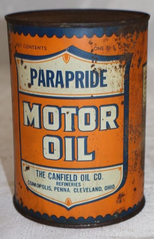Canfield Parapride Metal 1 Quart Oil Can: 4" x 4" x 5.5"