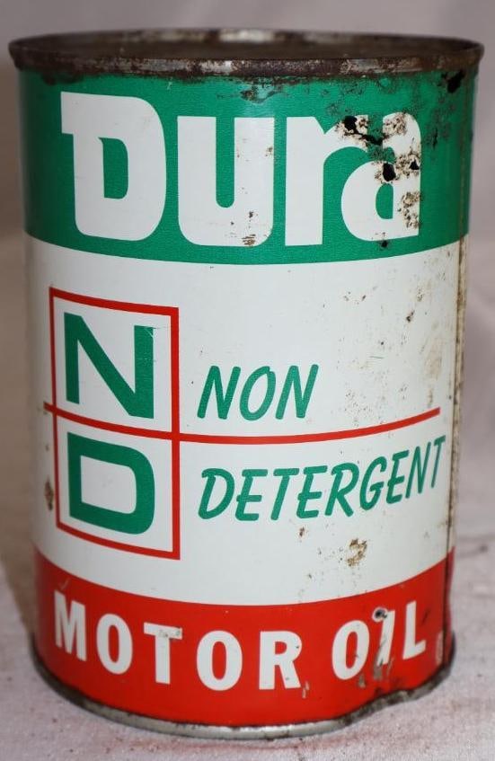Dura Non Detergent Metal 1 Quart Oil Can: 4" x 4" x 5.5"