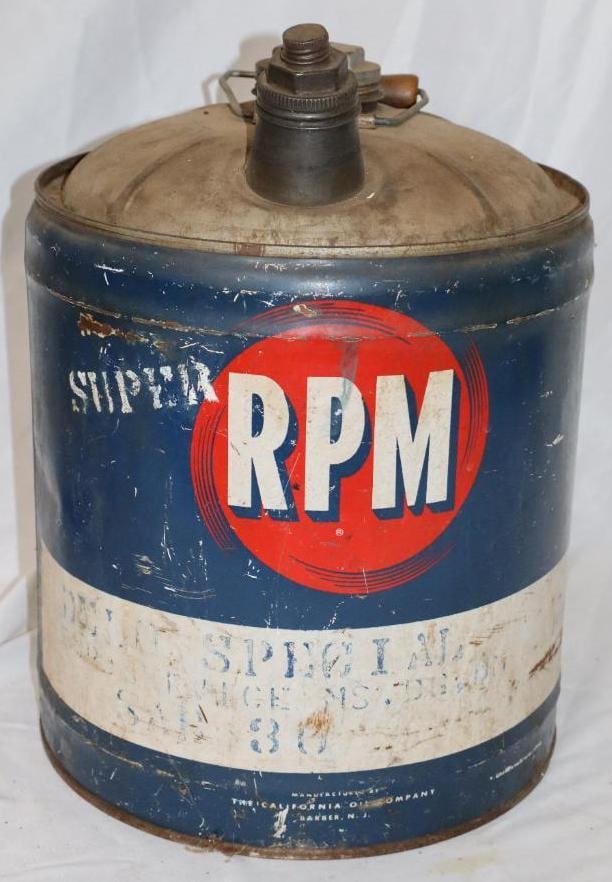 RPM 5 Gallon Oil Can: 11" x 11" x 16"