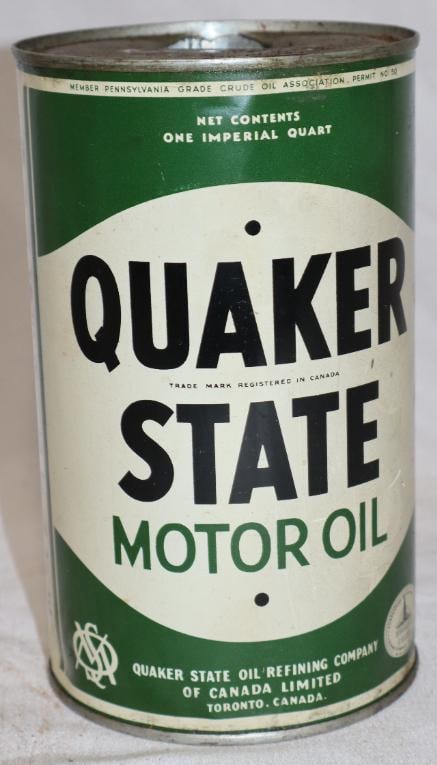 Quaker State Metal 1 Imperial Quart Oil Can: 4" x 4" x 6.5"