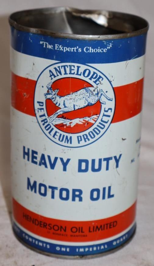 Antelope HD Metal 1 Imperial Quart Oil Can: 4" x 4" x 6.5" missing top lid
