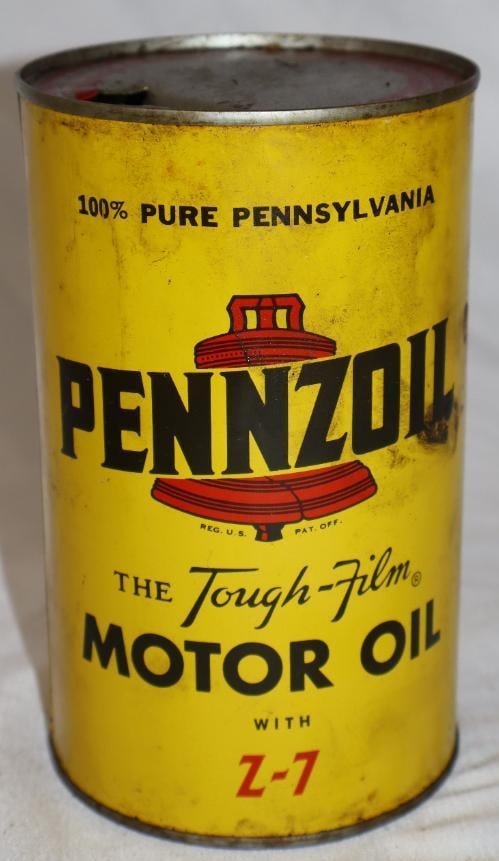 Pennzoil with Z-7 Metal 1 Imperial Quart Oil Can: 4" x 4" x 6.5"
