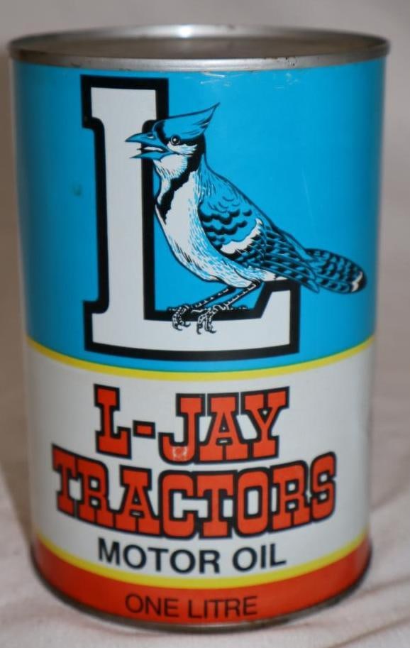 L-Jay Tractors Metal 1 Liter Oil Can: 4" x 4" x 5.75" can is full