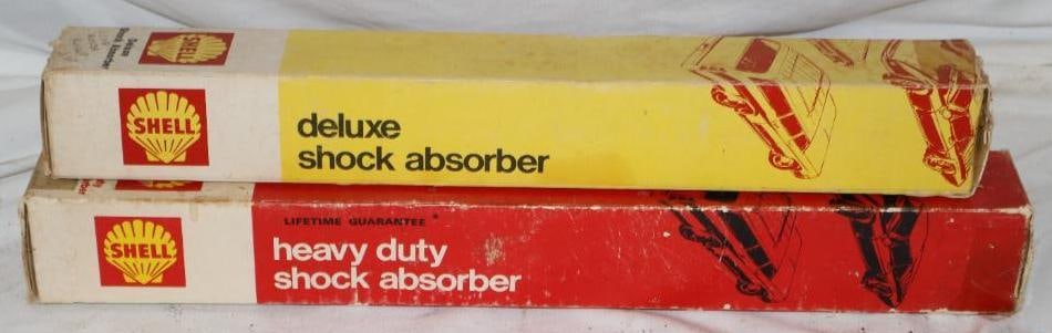 Group of 2 Shell Shock Absorber Advertising Boxes: Largest is 19" x 2.5" x 2.5" both boxes are empty