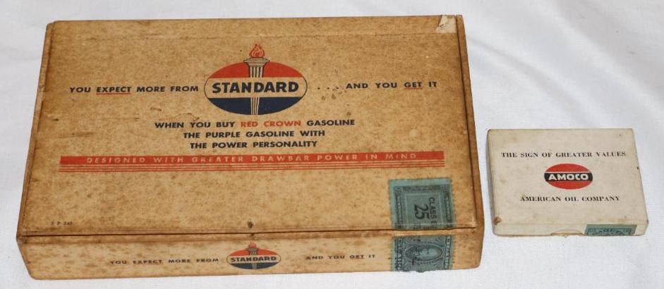 Group of 2 Amoco & Standard Cigarettes & Cigars in Original Boxes: Largest is 8.5" x 5.5" x 1.5"