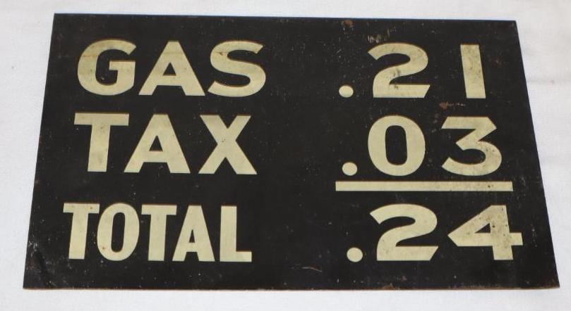 Doublesided 24 Cent Gas Pricer Metal Sign: 9.75" x 6.75"