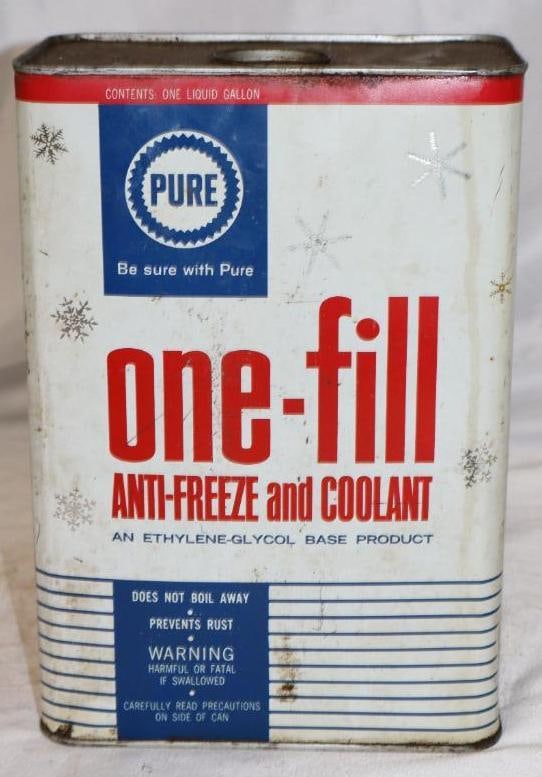Pure One Fill 1 Gallon Antifreeze Can: 6.5" x 4" x 9.25"
