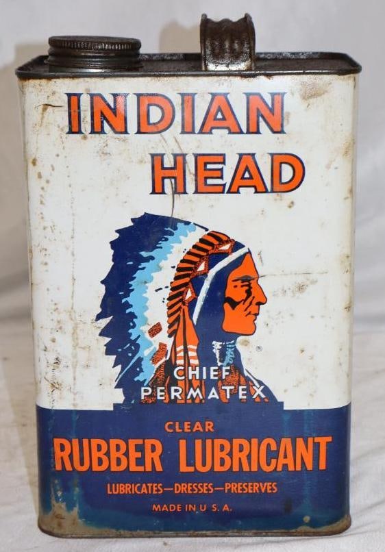 Indian Head 1 Gallon Rubber Lubricant Oil Can: 6.5" x 4" x 9.25"