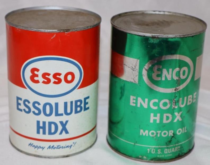 Group of 2 Esso & Enco Metal 1 Quart Oil Cans (1 of 5)