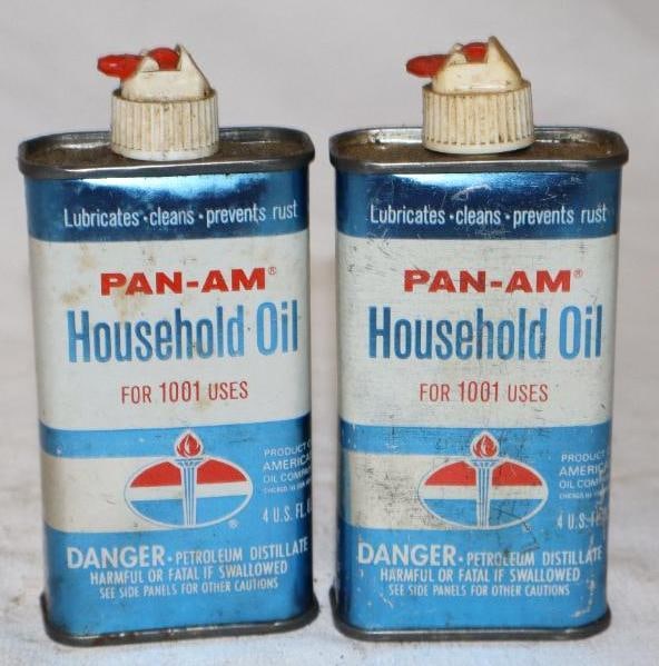 Group of 2 Pan Am Oiler Cans: 4 oz each