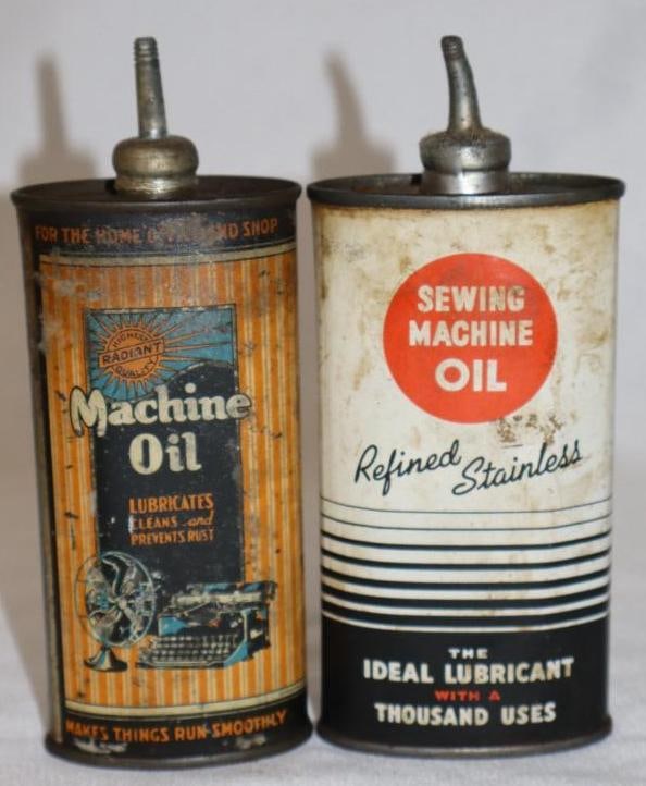 Group of 2 Radiant & Ideal Leadtop Oiler Cans: 4 oz each