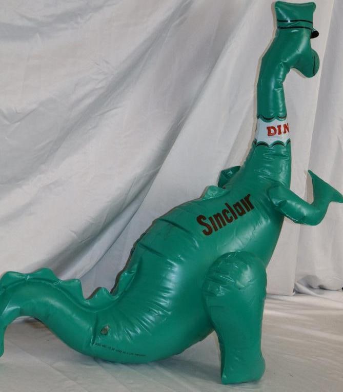 Sinclair Gas Station Advertising Two Legged Dinosaur Inflatable: Holds air. 36" x 14" x 34"