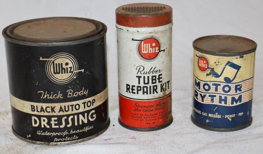 Group of 3 Whiz Motor Rhythm Tube Repair Kit & Auto Top Dressing: Largest is 16 oz
