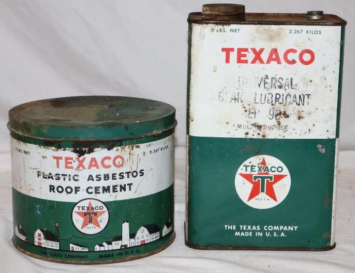 Group of 2 Texaco 5 Pound Grease Cans (1 of 4)