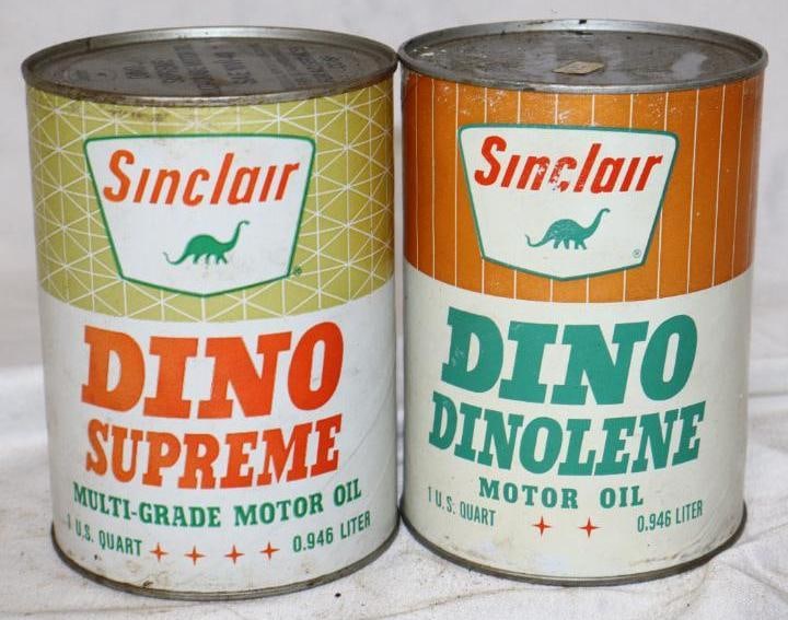 Group of 2 Different Sinclair Composite One Quart Oil Cans (1 of 5)