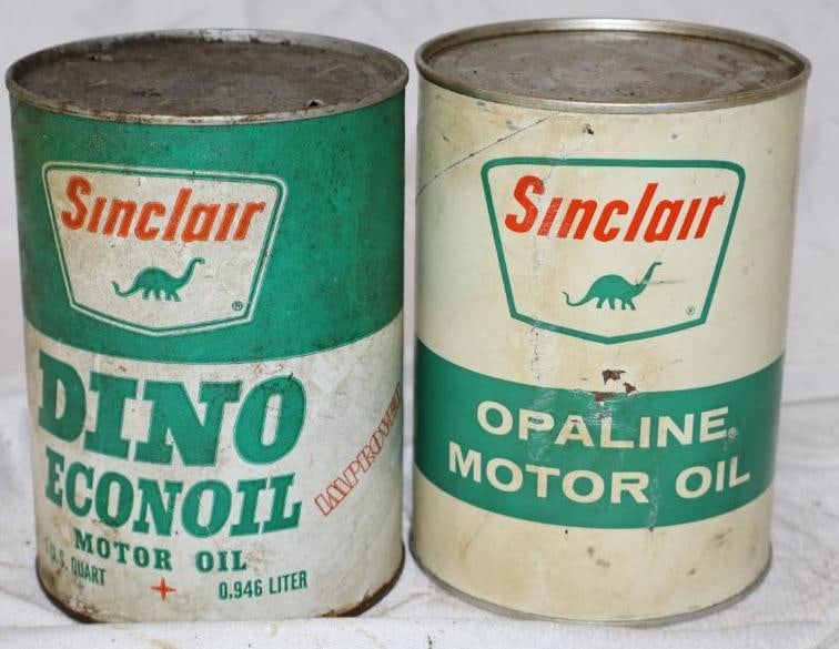 Group of 2 Different Sinclair Composite One Quart Oil Cans (1 of 6)